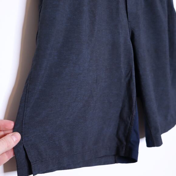 LULULEMON T.H.E. Short Linerless 9" Heather Allover Iron Blue True Navy Men's M - Picture 3 of 9